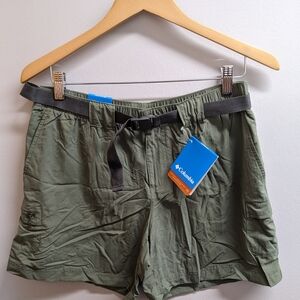 Columbia Women's Sandy River UPF 30 Belted Cargo Shorts Hiking Green Size M